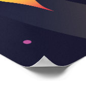 Das Muster der Retro Space Rockets. Poster (Ecke)