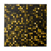 Das Muster der Squares-Plätze Schwarz und Gold "Me Fliese (Vorderseite)