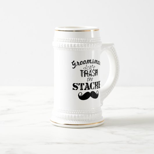 Das Muster der Stache Mustache Bierglas (VorderseiteRechts)