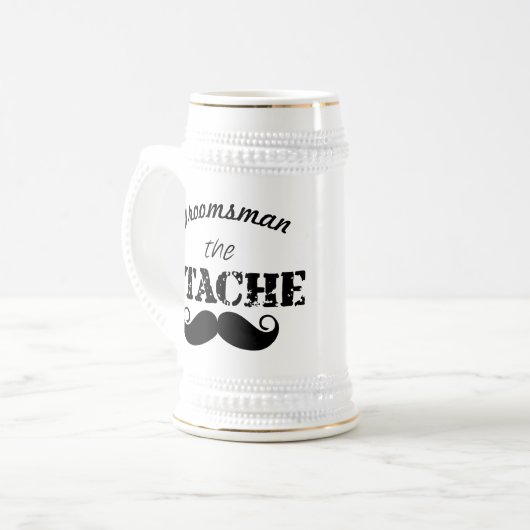 Das Muster der Stache Mustache Bierglas (Vorderseite Links)