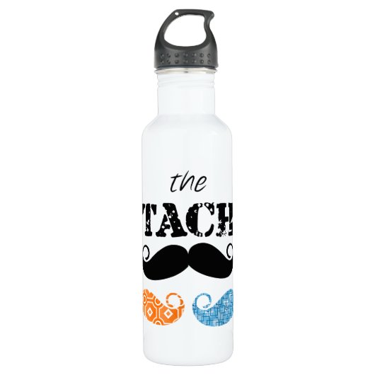 Das Muster der Stache Mustache Edelstahlflasche (Vorderseite)