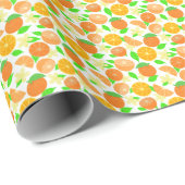Das Muster der tropischen Orangenfrüchte Geschenkpapier (Rolleneckpunkt)