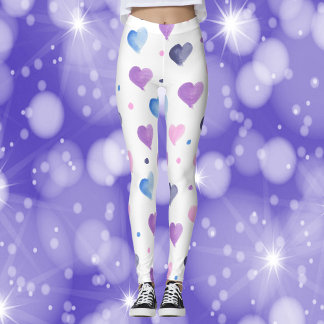 Das Muster der Wasserfarbe Lila Blau hören Leggings