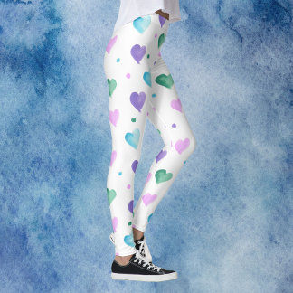 Das Muster der Wasserfarbe Rosa Blau Lila grün Leggings