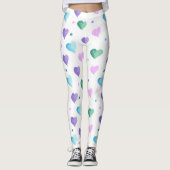 Das Muster der Wasserfarbe Rosa Blau Lila grün Leggings (Vorderseite)
