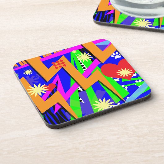 Das Muster der wilden 90er Jahre Untersetzer (Linke Seite)