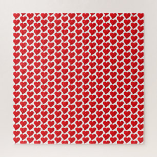 Das Muster des "Big Red Hearts" ist weißer Valenti Puzzle