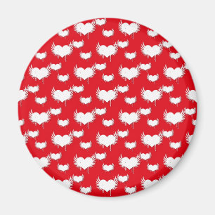 Das Muster des roten und weißen Valentins Magnet