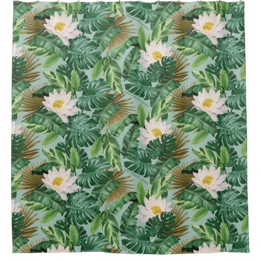 Das Muster des tropischen Lotus-Lotus Duschvorhang (Vorderseite)