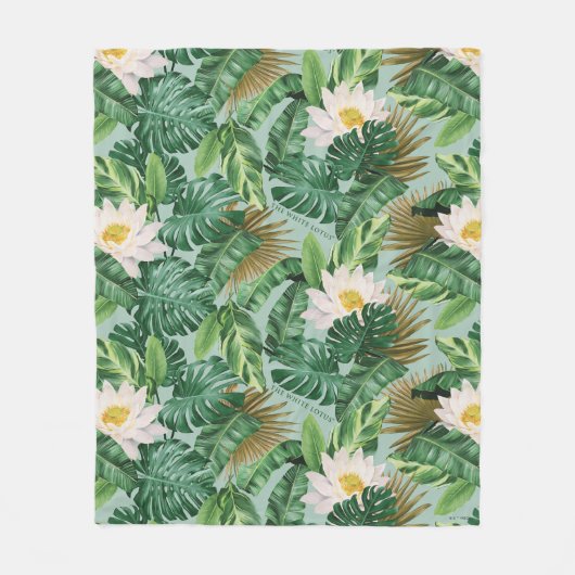 Das Muster des tropischen Lotus-Lotus Fleecedecke (Vorderseite)