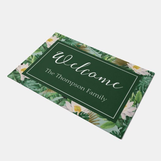 Das Muster des tropischen Lotus-Lotus Fußmatte (Schrägansicht)