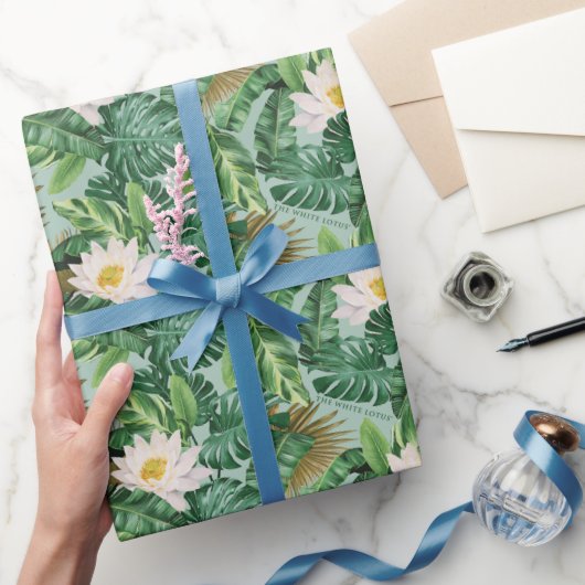 Das Muster des tropischen Lotus-Lotus Geschenkpapier (Schenken)