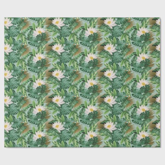 Das Muster des tropischen Lotus-Lotus Geschenkpapier (Flach)