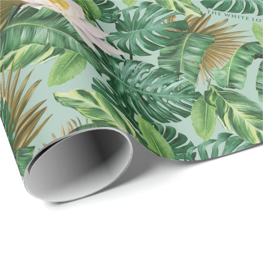 Das Muster des tropischen Lotus-Lotus Geschenkpapier (Rolleneckpunkt)