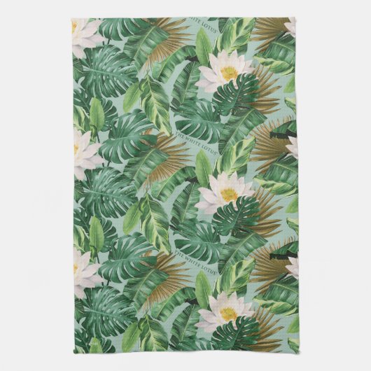 Das Muster des tropischen Lotus-Lotus Geschirrtuch (Vertikal)