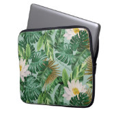 Das Muster des tropischen Lotus-Lotus Laptopschutzhülle (Vorderseite Links)
