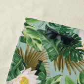 Das Muster des tropischen Lotus-Lotus Strandtuch (Beispiel)