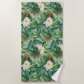 Das Muster des tropischen Lotus-Lotus Strandtuch (Vorderseite)