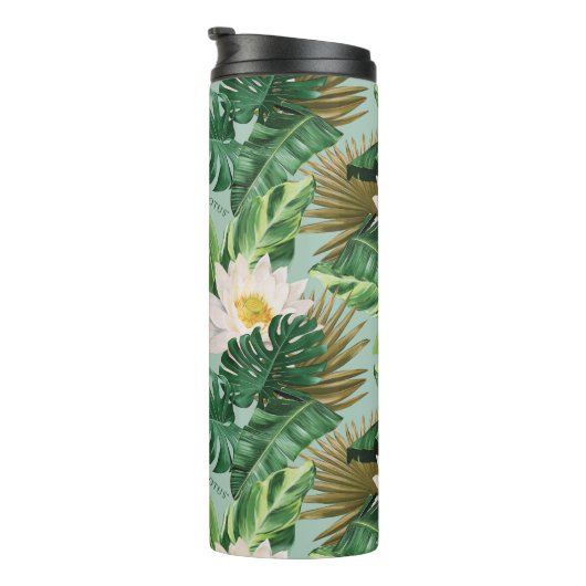 Das Muster des tropischen Lotus-Lotus Thermosbecher (Nach rechts gedreht)