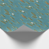 Das Muster des weißen Lotus Alligator Geschenkpapier (Ecke)