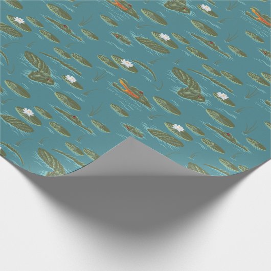 Das Muster des weißen Lotus Alligator Geschenkpapier (Ecke)
