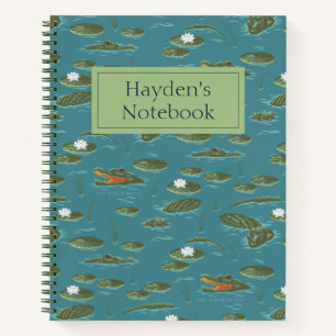 Das Muster des weißen Lotus Alligator Notizblock