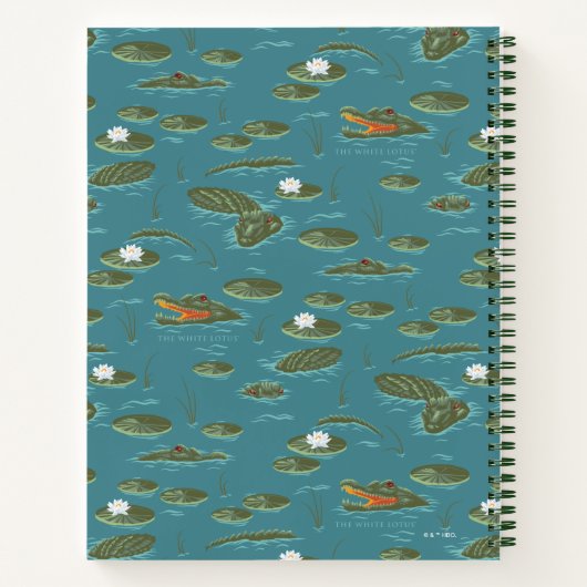 Das Muster des weißen Lotus Alligator Notizblock (Rückseite)