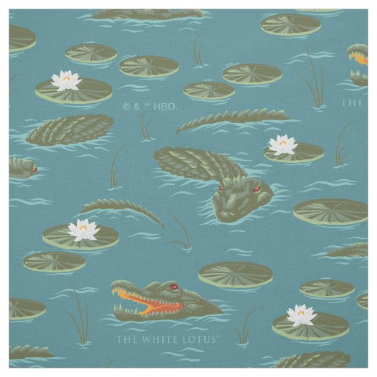 Das Muster des weißen Lotus Alligator Stoff (Muster)