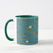 Das Muster des weißen Lotus Alligator Tasse (Links)