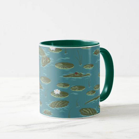 Das Muster des weißen Lotus Alligator Tasse (VorderseiteRechts)
