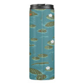 Das Muster des weißen Lotus Alligator Thermosbecher (Rückseite)