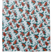 Das Muster des weißen Lotus spielt für die Affen Duschvorhang (Vorderseite)