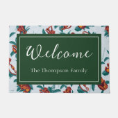 Das Muster des weißen Lotus spielt für die Affen Fußmatte (Vorderseite)