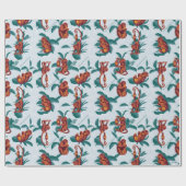 Das Muster des weißen Lotus spielt für die Affen Geschenkpapier (Flach)