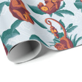 Das Muster des weißen Lotus spielt für die Affen Geschenkpapier (Rolleneckpunkt)