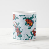 Das Muster des weißen Lotus spielt für die Affen Jumbo-Tasse (Vorderseite)