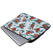 Das Muster des weißen Lotus spielt für die Affen Laptopschutzhülle (Vorne Knopf)