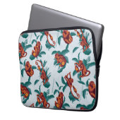 Das Muster des weißen Lotus spielt für die Affen Laptopschutzhülle (Vorderseite Links)