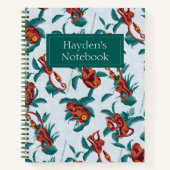 Das Muster des weißen Lotus spielt für die Affen Notizblock (Vorderseite)