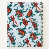 Das Muster des weißen Lotus spielt für die Affen Notizblock (Rückseite)