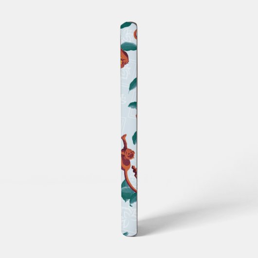 Das Muster des weißen Lotus spielt für die Affen Samsung Galaxy Hülle (Linke Seite)