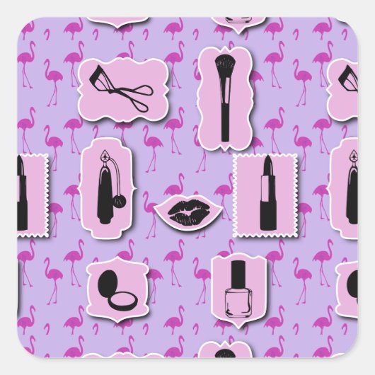 Das Muster für cosmetische Logos Quadratischer Aufkleber (Vorderseite)