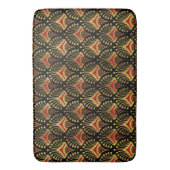 Das Muster Gold und Rot Art Deco Badematte (Vorderseite Vertikal)