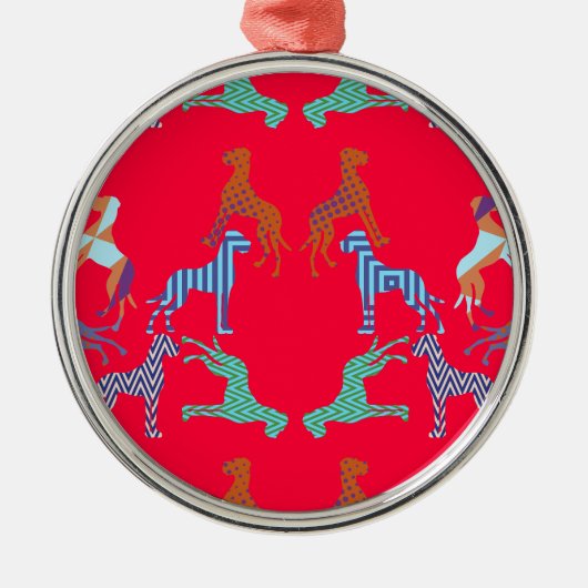 Das Muster Great Dane Muster Ornament Aus Metall (Vorne)