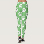 Das Muster ist grün und weiß Leggings (Rückseite)