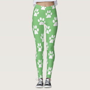 Das Muster ist grün und weiß Leggings