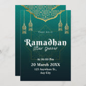 Das Muster Ramadan ist grün und weiß geometrisch Einladung (Vorne/Hinten)