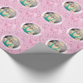 Das Muster Text.Foto Rosa/Weiß mit einfachen Strei Geschenkpapier (Ecke)