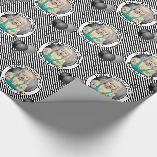 Das Muster Text.Foto Schwarz/Weiß mit einfachen St Geschenkpapier (Ecke)