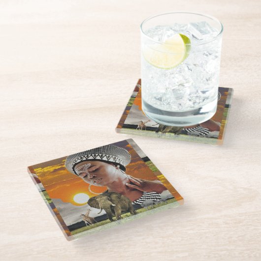 Das Mutterland Glasuntersetzer (Schrägansicht)